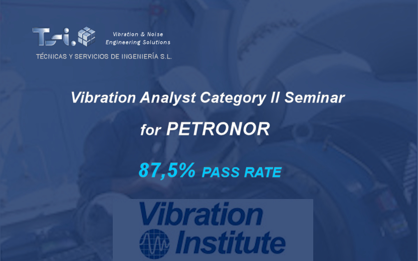 Petronor has obtained a rate pass index of 87,5% in their last Vibration Analyst Category II exam.
