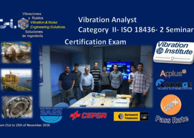 TSI obtained a fantastic result in the last Vibration Analyst Category II – ISO 18436-2 Seminar.