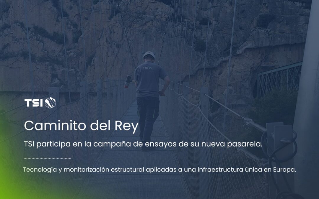 Pruebas de carga dinámica de la nueva pasarela colgante en Caminito del Rey.